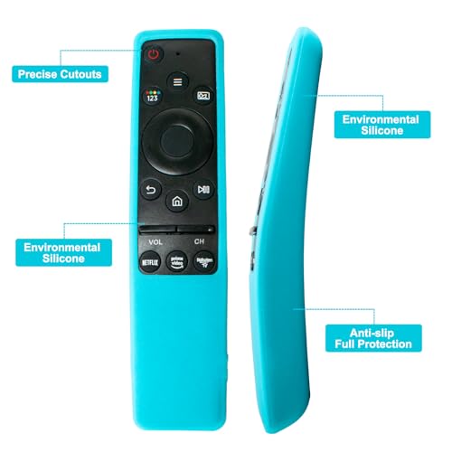 2 Pack Cover for Samsung Remote Silicone Protective Case Compatible with Samsung TV Remote Control Cover BN59 Series Glow in The Dark Remote Skin Sleeve (Glow Green + Glow Blue) - color: Glow Green + Glow Blue