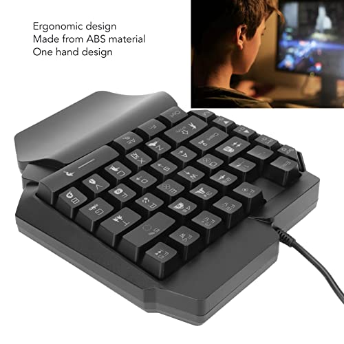 Sanpyl One Handed Gaming Keyboard, RGB Backlit USB Wired Single Hand Mechanical Keyboard, Half Keyboard, Professional Gaming Keypad, for Computer Gaming