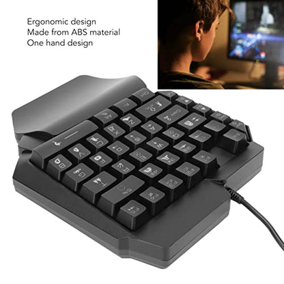 Sanpyl One Handed Gaming Keyboard, RGB Backlit USB Wired Single Hand Mechanical Keyboard, Half Keyboard, Professional Gaming Keypad, for Computer Gaming