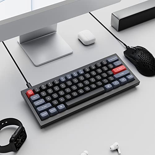 Keychron Q4 Wired Custom Mechanical Keyboard, QMK/VIA Programmable Macro, Full Aluminum, Hot-Swappable Gateron G Pro Blue Switch, 60% Layout Double Gasket Compatible with Mac and Windows - Black - color: Black (Gateron G Pro Blue Switch)