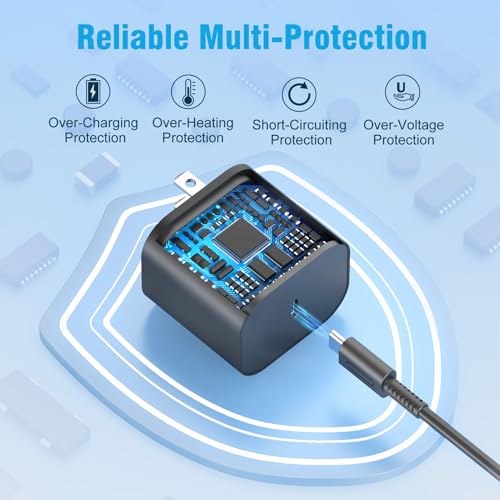 Charger for Nintendo Switch 2-20V 3A 60W AC Adapter Fast Charging with 5FT USB C Cable - Compatible with Switch/OLED/Lite/Steam Deck, Support 4K TV Mode, Foldable Plug - size: 5FT