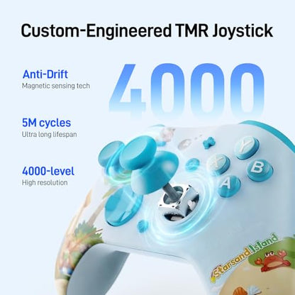 GuliKit ES PRO Wireless PC Controller –3.25ms Low Latency, TMR Joysticks | For PC/Steam/Switch/Android/iOS,Anti-Drift/Anti-snapback,Switch 2 Wakeup,Gyro Motion Aim,30H Battery【Starsand Island Editio