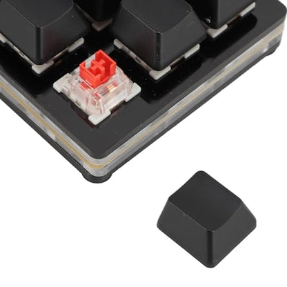 XUMIUZIY 12 Key Macro Pad, One Handed Gaming Keyboard, OSU Keypad Customizable Programmable Keypad, RGB Mechanical Red Shaft Keyboard, Shortcut Keys (Black)