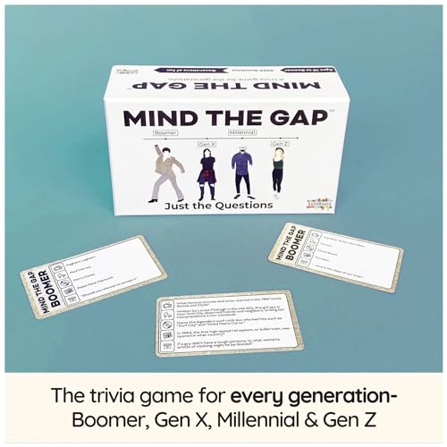 Spin Master Games Mind the Gap Just the Questions Family Trivia Game | 1000 New Generational Questions, Sparks Fun Family Conversations, Fun Choice for Family Game Night, 2+ Players, Ages 12+ - color: Multicolor