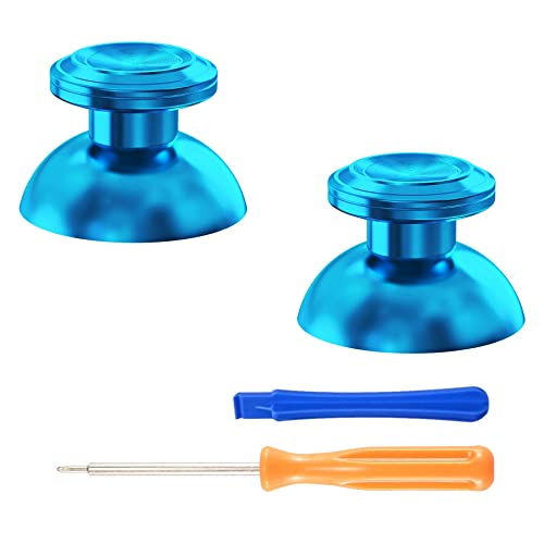 eXtremeRate Custom Blue Metal Thumbsticks for PS5 Controller, Replacement Aluminum Analog Stick Joystick for PS4 Controller - color: Blue
