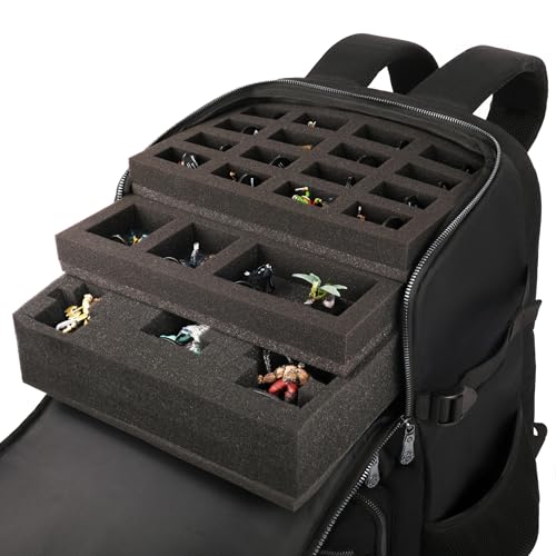 ENHANCE Collector's Edition DnD Backpack - RPG DM Bag for Dungeons and Dragons - DnD Bag fits 6-8 Books, 18" Laptop/DM Screen Slot, Miniature Foam Trays, Accessory Pockets, Map Strap (Dragon Black) - color: Dragon Black