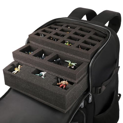 ENHANCE Collector's Edition DnD Backpack - RPG DM Bag for Dungeons and Dragons - DnD Bag fits 6-8 Books, 18" Laptop/DM Screen Slot, Miniature Foam Trays, Accessory Pockets, Map Strap (Dragon Black) - color: Dragon Black