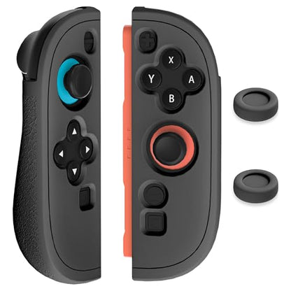 GLDRAM Case for Nintendo Switch 2 Joycon Controller, Soft Silicone Skin Protective Cover Shell with 2 Thumb Grips for Joycon 2 - Black - color: Black
