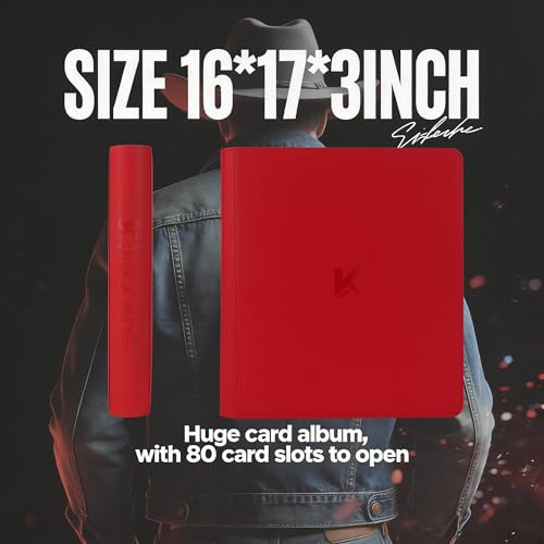 2000 Pockets Trading Card Binder, 20-Pocket Card Ablum Compatible with MTG,Sports Cards & Other Standard Size Trading Card (RED) - color: 20 Pocket Red