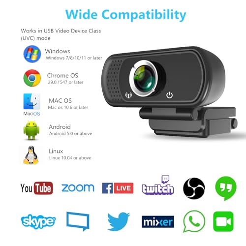 XPCAM HD 1080p Webcam with Microphone,USB Web Camera for Computer PC Laptop | PC Webcam with Cover/Tripod,110°FOV Wide Angle,Plug&Play Streaming Computer Camera for Laptop Mac Zoom,Teams,Twitch Gaming - color: webcam for pc (black)