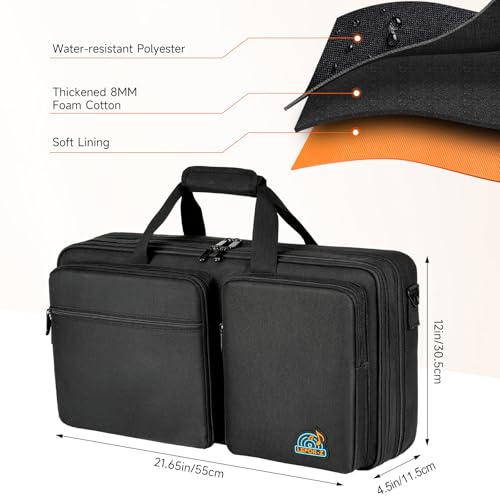 DJ Controller Case Fits for Pioneer DDJ-FLX4/Numark Mixtrack Platinum FX | Padded DJ Storage Bag Fits for DDJ-REV1/DDJ-400/DDJ-SB3/DDJ-RB/Numark Mixtrack Pro FX/Roland DJ-202 (21.5 x 12 x 2.5 in) - size: S(21.5 x 12 x 2.5 in)