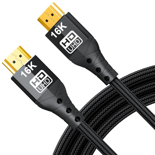 ZIKNYDO HDMI 2.2 Cable 10ft/3m, (Ultra High Speed 96Gbps, 16K/10K/8K/4K, Dynamic HDR, HDR10+, Dolby Vision, Dolby Atmos, DTS:X, HDCP 2.2&2.3), Compatible with HDMI 2.1/2.0 Cord, PS5, Xbox Series X|S - size: 10FT* 1