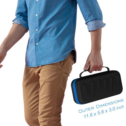 ADVcer Switch 2 Carrying Case with 24 Game Card Cartridges and Large Zipper Pocket, EVA Hard Shell Portable Travel Protective Case for Nintedo Switch2 Handheld Console, Controller & Accessories (Blue) - color: Blue