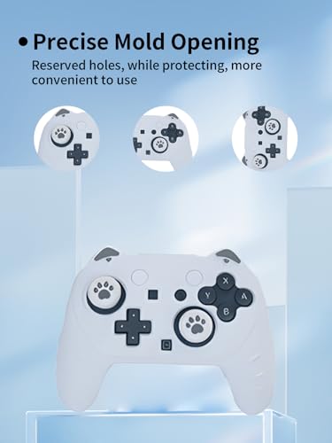 Case for Nintendo Switch 2 Pro Controller,UYRUREL Premium Sillence Material,Shock-Absorbing and Anti Drop Protection Soft Shell,with Stickers and Thumb Grips,Gray. - color: Gray