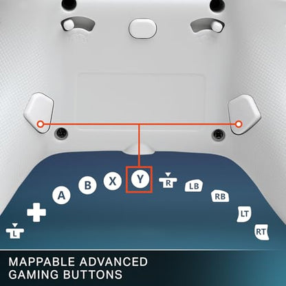 PowerA Advantage Wired Controller for Xbox Series X|S - Arctic Ice, gamepad, hall effect thumbsticks, gaming controller, USB-C, Works with Xbox One, Officially Licensed - style: Arctic Ice
