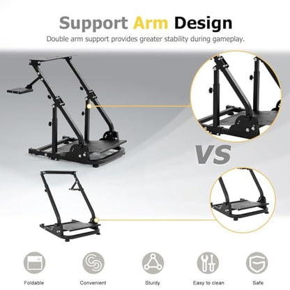 Marada Sim Racing Wheel Stand,Adjustable height angle Steering Wheel Stand | Fit for Logitech G25 G27 G29 G920 G923, for Thrustmaster T300 T248, No Wheel/Pedals/Shifter