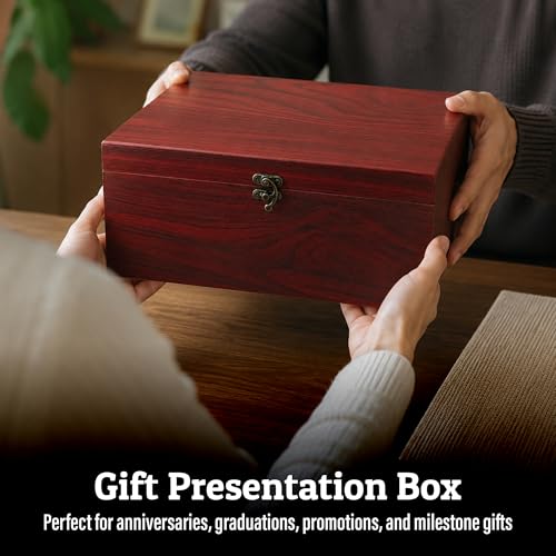 Sarge Rosewood Finish Large Gift Box, for Knives, Jewelry, Collectibles | foam-lined interior, brass latch, hinged lid, gift ready, knives, jewelry, watches, collectibles, 12.5" x 8.5" x 6"