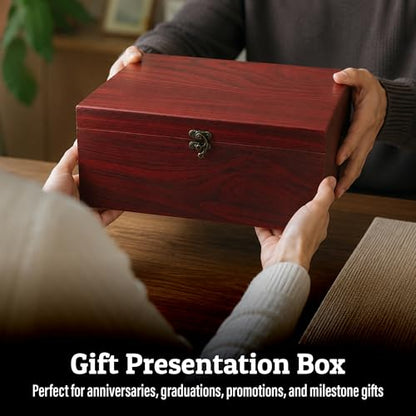 Sarge Rosewood Finish Large Gift Box, for Knives, Jewelry, Collectibles | foam-lined interior, brass latch, hinged lid, gift ready, knives, jewelry, watches, collectibles, 12.5" x 8.5" x 6"