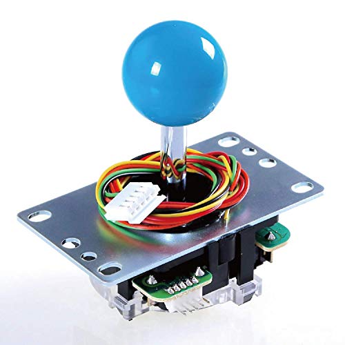 Sanwa JLF-TP-8YT Joystick + Sanwa 8 pcs OBSF-30 Push Button Bundle Kit Color : Light Blue - for Arcade Game 4 & 8 Way Adjustable, Video Game Joystick - color: Blue