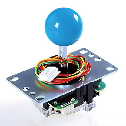 Sanwa JLF-TP-8YT Joystick + Sanwa 8 pcs OBSF-30 Push Button Bundle Kit Color : Light Blue - for Arcade Game 4 & 8 Way Adjustable, Video Game Joystick - color: Blue