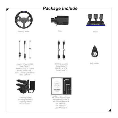 PXN Force Feedback PC Racing Wheel, Detachable 270/900 Degree V99 Driving Gaming Race Sim Steering Wheel Simulator with Pedals and Shifter for Windows PC, PS4, Xbox One, Xbox Series X/S