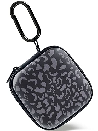Earbud Case Headphone Organizer Ear Bud Case Portable EVA Carrying Box Storage Bag with Carabiner for AirPods Beats Bose Galaxy Buds 4/3/FE Data Cable Storage (Grey Cheetah) - color: Grey Cheetah