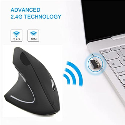 Left-Handed Mouse, Rechargeable 2.4G Wireless Ergonomic Vertical Mice with USB Receiver, 6 Buttons Optical Vertical Cordless Mice for Laptop Computer PC Desktop Computer Notebook,for Lefty Hands