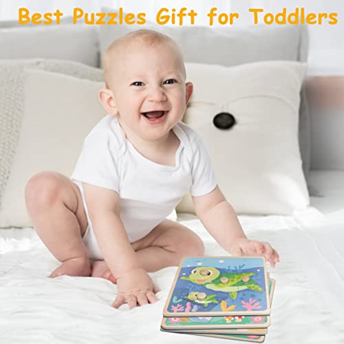 Chunky Wooden Puzzles for Toddlers 1-3: 4 PCS Animals Peg Puzzles Toys | 10 Reinforced Design Tested to 1,000+ Assembly Cycles - Big Pieces for Little Hands - Gift for 1-3 Year Olds Girl Boy - style: Style B