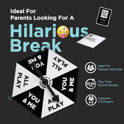 Never Have I Ever Card Game - Parent Edition, Fun and Engaging Adult Party Games for Game Night, Date Night, or Vacation, Includes Hilarious and Relateable Prompts for Couples with Kids, Ages 17+ | Viral, Conversation Starter Cards; Adults ONLY; Uncover S
