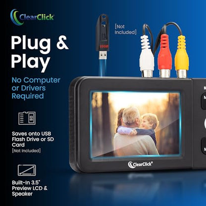 ClearClick Video to Digital Converter 2.0 (Second Generation) - Record Video from VCR's, VHS Tapes, AV, RCA, Hi8, Camcorder, DVD, Gaming Systems [Requires Working VCR/Camcorder & Tapes]
