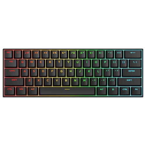 MCHOSE Ace 60 PRO Gaming Keyboard 60 Percent, Hall Effect Keyboard Wired, Magnetic Switch Keyboards Rapid Trigger, 8K Polling Rate, Adjustable Actuation Point, RGB Lighting, HotSwap, Black - color: 60Pro-Black TTC Uranus Switch