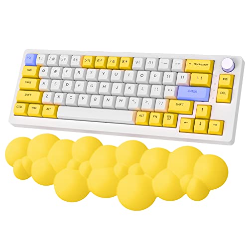 MANBASNAKE Keyboard Wrist Rest,Memory Foam Wrist Pad Smooth Fiber Hand Rest for TKL Keyboard,Ergonomic Nonslip Comfortable Cushion Set,Typing Pain Relief,Support for Office,PC Gaming,Laptop,Mac - color: Keyboard Rest-yellow