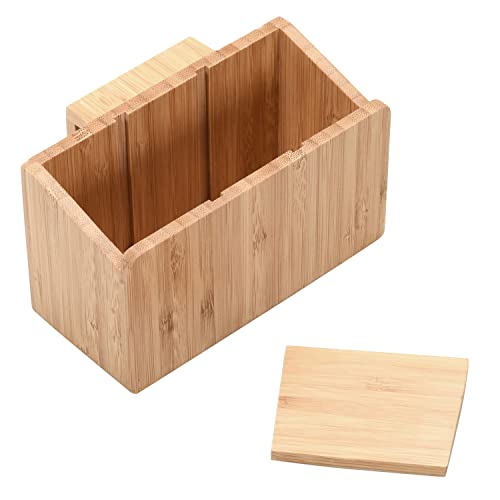 MobileVision Bamboo Caddy Add-On for Bamboo Charging Station Organizers; Compartment and cubby space fits pens, keys, and other small stationary items - color: Caddy Add-On Only