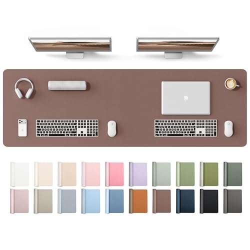 YSAGi Leather Desk Protector, Office Mat, Large Mouse Mat, Non-Slip PU Leather Blotter, Laptop Desk Mat, Waterproof Writing Pad for Office and Home(Chocolate, 63" x 17.2") - color: Chocolate, size: 63" x 17.2"