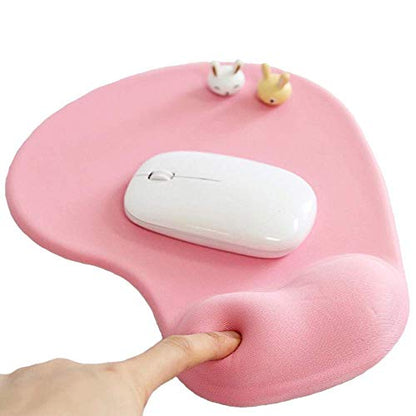 Office Mousepad with Gel Wrist Support - Ergonomic Gaming Desktop Mouse Pad Wrist Rest - Design Gamepad Mat Rubber Base for Laptop Computer -Silicone Non-Slip Special-Textured Surface (01Pink) - color: 01Pink