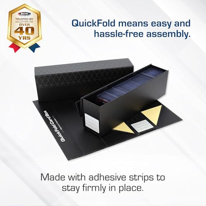 BCW QuickFold® Card Storage Boxes for Magnetics & Toploaders – 3 Pack | Trading Card Holder Box with Magnetic Closure | Easy Fold Assembly for Sports and TCG Cards - size: 3 Pack