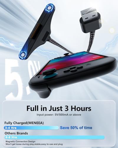 10FT Magnetic Charger Cable for Nintendo Switch 2 Joy-con (2025), 2-Pack | Fast Charging Cord Accesories for Joycon 2 Controller Nylon Braided USB Ports, Replacement High-Speed Charge for Joy con 2