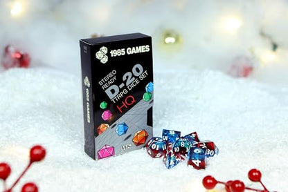 Sharp Edge DND Dice Set – Plasmic Punch Polyhedral Dice in Retro VHS Box – TTRPG Dice Set – Tabletop RPG Accessory (Set of 7) - style: Plasmic Punch