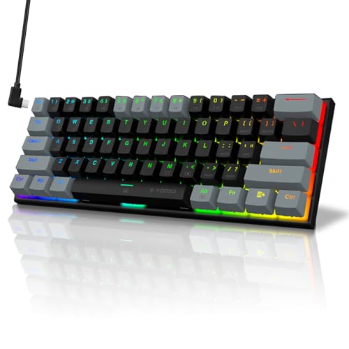 60% Compact Small Wired Portable Mechanical Keyboard,22 RGB Backlit,Blue Switch,CNC Aluminum,Hot Swappable Socket,PBT wear-Resistant keycaps,Ideal for Travel/Gaming/Typing/PC Computer/Mac/Laptop