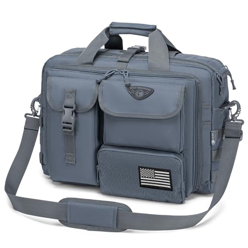 Stypos Tactical Messenger Bag,Tactical Briefcase for Man Military Laptop Bag 14 Inch/15.6 Inch /17.3 Inch Messenger Work Bag - color: Grey, size: 18inch Large