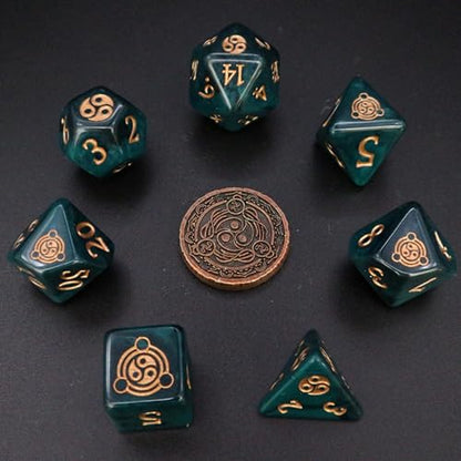 Polyhedral Dice Set - Dice Set for DND, Pathfinder & Tabletop RPGs (Monk)