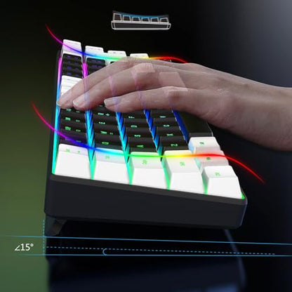 XUMIUZIY Membrane Wired Gaming Keyboard, RGB Backlit Membrane Gaming Keyboard, 68 Keys Linear Mechanical Feel Keyboard Ergonomic, USB Computer Keyboard for Office Home Game (White Black) - color: White Black