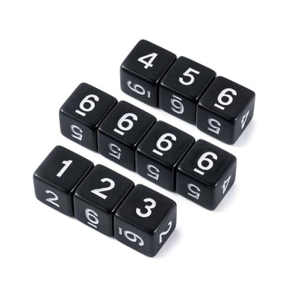 10 Pieces Polyhedral D6 Dice Set, 6 Sided Dice 16mm Square Edge Dice for RPG MTG DND Table Games (Black) - color: Black