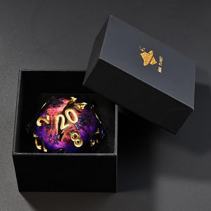 Mini Planet 50mm Chonk D20 DND Role Playing Games and RPG Tabletop Game Liquid Core Dragon Eyeball Sharp Edge Polyhedral Dice - color: Dragon Eye Dice 6