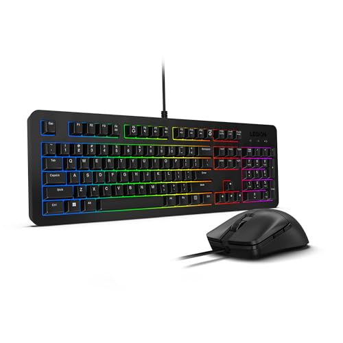 Lenovo Legion KM310 RGB Wired Gaming Keyboard & Mouse Combo - K310 Keyboard w/Silent Operation & Compact Water-Resistant Design - M300S Mouse with 8000 Adjustable DPI, 220 IPS, 6 Programmable Buttons - style: K310 Combo