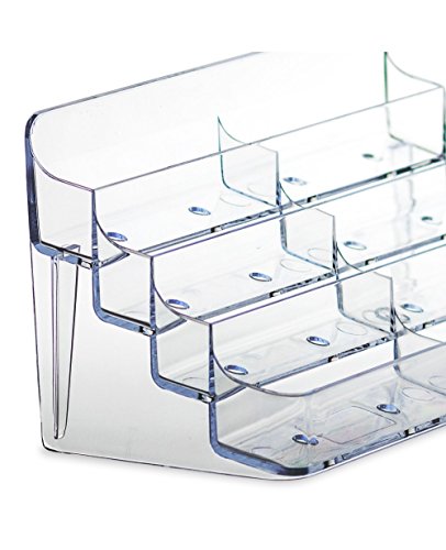 8 Pocket Desktop Clear Acrylic Business Card Holder - size: 1 Pack