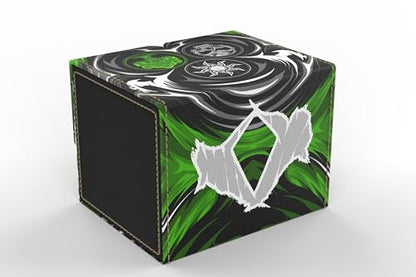 Vault- TCG/MTG 100+ Card Color Combo Deck Box (White/Black/Green) - color: White/Black/Green