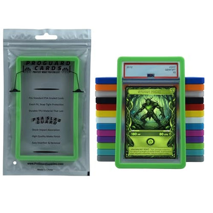 PSA Slab Guard Bumper for Standard PSA Graded Cards | Strong TPU, Exact Fit, Snap Tight Protection | Shock Absorption | Matte Finish PSA Slab Guard Protector (Green) - color: Green