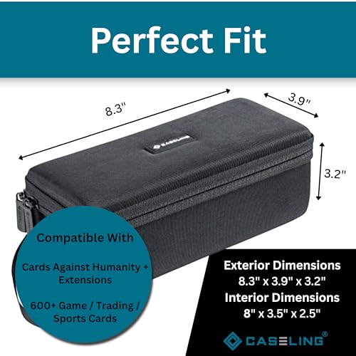 caseling Hard Card Case for 600+ Trading Cards, Collectible Game Holder | Premium EVA hard shell case holds over 600 trading cards with 5 adjustable dividers for custom organization - size: Small