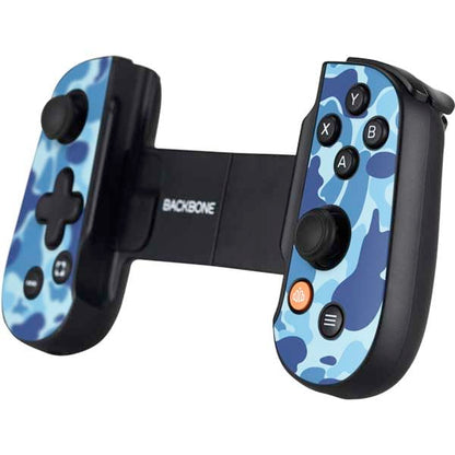 Skinit Decal Gaming Skin Compatible with Backbone One for iPhone Game Controller - Light Blue Street Camo Design - color: Blue - CAMBPE08